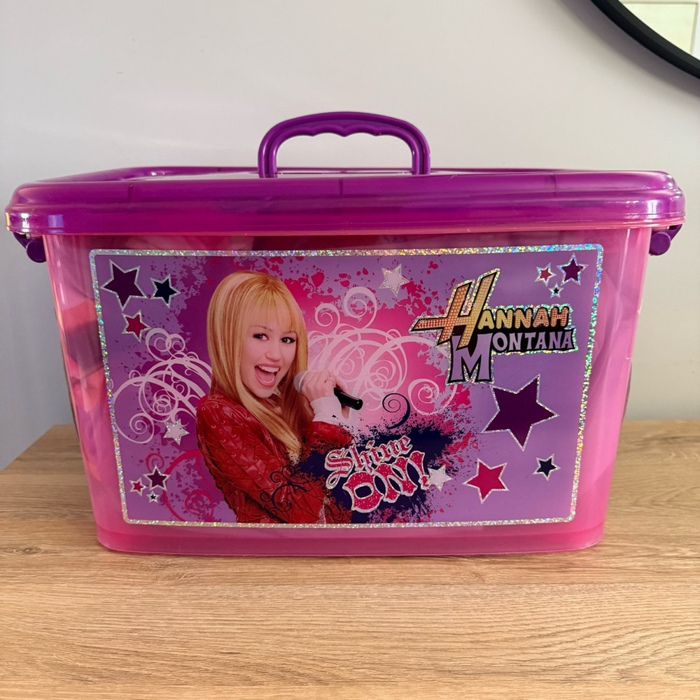 Hannah Montana 2008 Storage Slumber Combo Bin Set Sleeping Bag & Pillow Disney